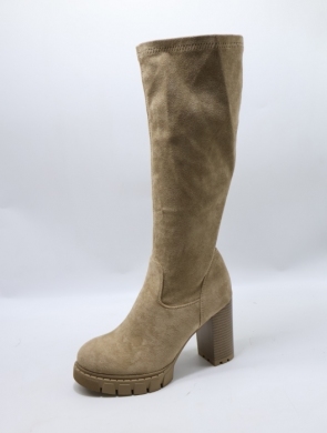 Kozaki damskie na obcasie (36-41) 5860A-1 KHAKI