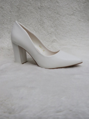 Czółenki damskie na obcasie (36-41) 536-1 WHITE
