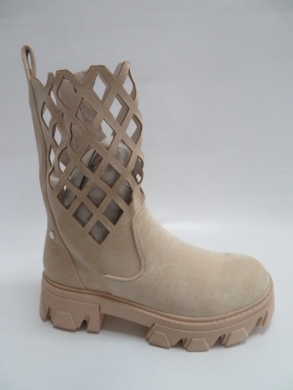 Botki damskie jesienne na płaskim (36-41) 5607 BEIGE