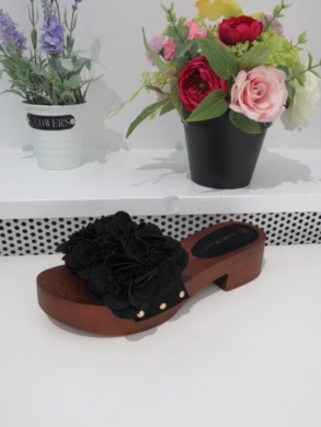 Klapki damskie na obcasie (36-41) LS177 BLACK