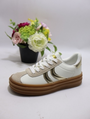 Buty sportowe damskie na płaskim (36-41) 9181 OR/GOLD