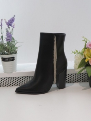 Botki damskie na obcasie (36-41) 9539 BLACK
