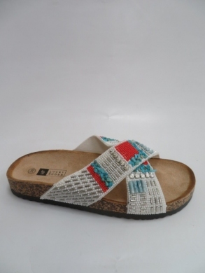 Klapki damskie na płaskim (36-41) LS199 WHITE