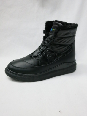 Botki damskie ocieplane na płaskim (36-41) 3458-8 BLACK/BLACK