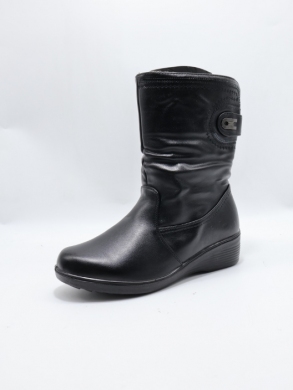 Kozaki damskie ocieplane na płaskim (37-42) 5161 BLACK