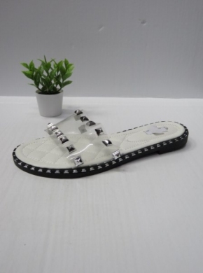 Klapki damskie na płaskim (36-41) F-58 WHITE