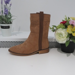 Kozaki damskie na płaskim (36-41) 9563 CAMEL
