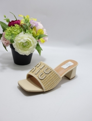 Klapki damskie na obcasie (36-41) 18001 BEIGE