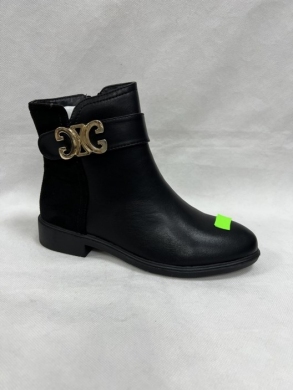 Botki damskie ocieplane na płaskim (36-41) H8-213 BLACK