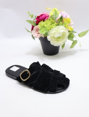 Klapki damskie na płaskim (36-41) DM508 BLACK