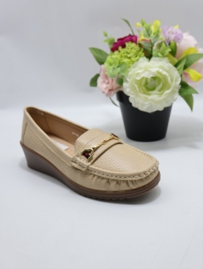 Mokasyny damskie na koturnie (36-41) QQ-16 APRICOT