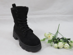 Botki damskie ocieplane na koturnie (36-41) VL187 BLACK