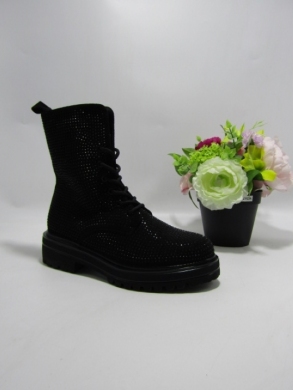 Botki damskie ocieplane na płaskim (36-41) SH0311 BLACK