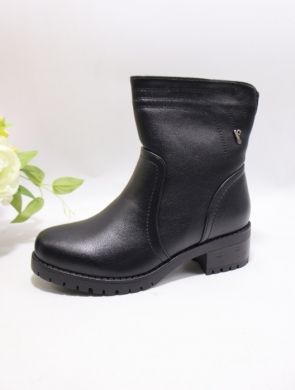 Botki damskie ocieplane na płaskim (36-41) 7200 BLACK