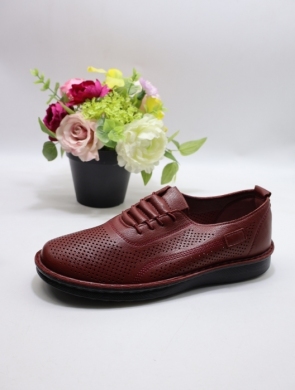 Półbuty damskie na płaskim (36-42) 25152-7 BURGUNDY