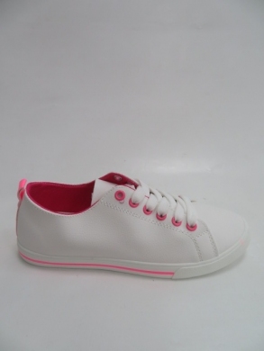 Tenisówki damskie na płaskim (36-41) 3002 WHITE/FUCHSIA