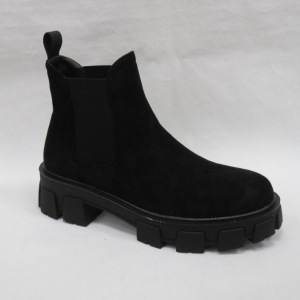 Botki damskie na płaskim (36-41) HBL-2 BLACK/SUDE