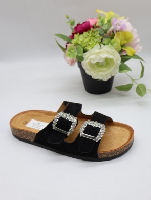 Klapki damskie na płaskim (36-41) SU047 BLACK