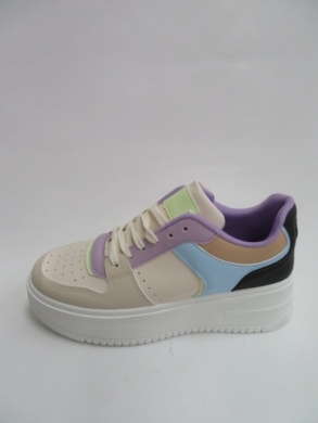 Buty sportowe damskie na płaskim (36-41) AB977 KHAKI/PURPLE