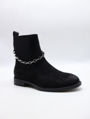 Botki damskie ocieplane na płaskim (36-41) K22020A BLACK