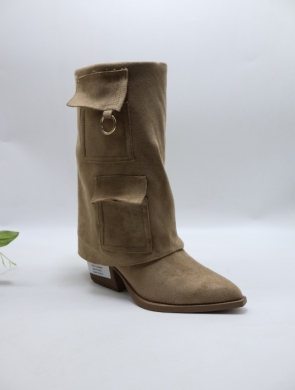 Kozaki damskie na obcasie (36-41) FC77-1 KHAKI