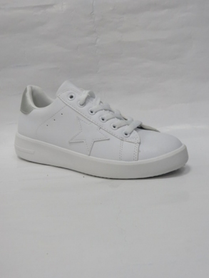 Buty sportowe damskie na płaskim (36-41) E-8 WHITE/SILVER