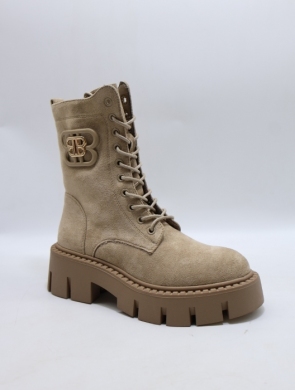 Botki damskie ocieplane na płaskim (36-41) 5808-2 KHAKI