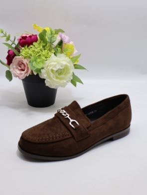 Mokasyny damskie na płaskim (36-41) H8-1053 BROWN