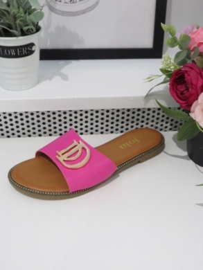 Klapki damskie na płaskim (36-41) W98 FUCHSIA