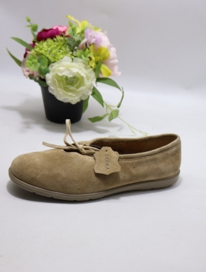 Półbuty damskie na płaskim (36-41) P-325 BEIGE-SKÓRA