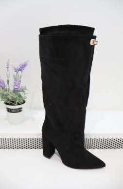 Kozaki damskie na obcasie (36-41) 2912A-1 BLACK