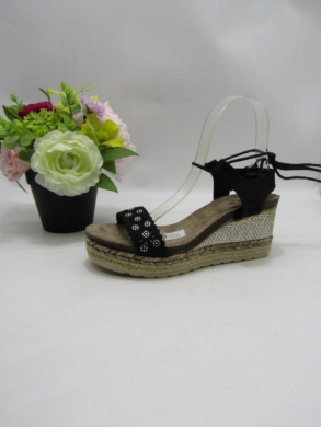 Sandały damskie na koturnie (36-41) 7001 BLACK