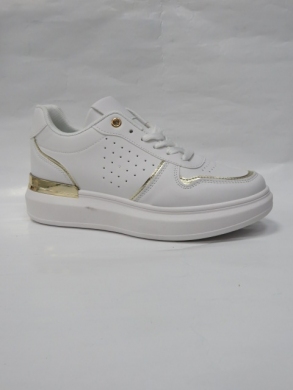 Buty sportowe damskie na płaskim (36-41) SX33 WHITE/GOLD