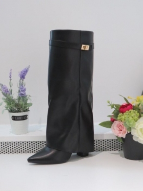 Kozaki damskie na obcasie (36-41) 8623A BLACK