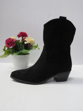 Botki damskie na obcasie (36-41) 22088-01 BLACK