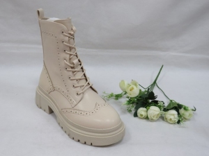 Botki damskie ocieplane na koturnie (36-41) JJ12 BEIGE