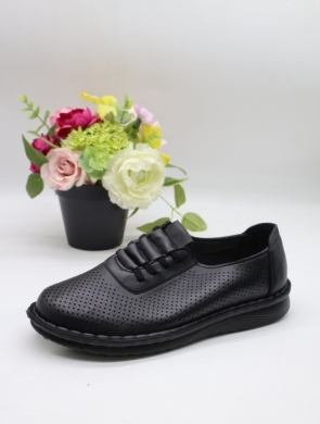 Półbuty damskie na płaskim (39-43) 60780-1 BLACK