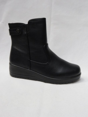 Botki damskie ocieplane na płaskim (36-41) W33A-15 BLACK