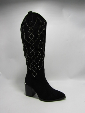 Kozaki damskie na obcasie (36-41) 3679 BLACK