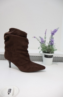 Botki damskie na szpilce (36-41) 52268 BROWN