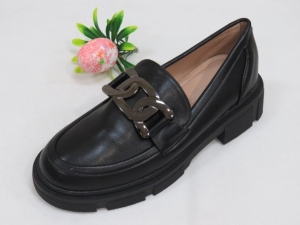 Mokasyny damskie na płaskim (36-41) W-197 BLACK