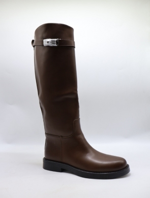 Kozaki damskie na płaskim (36-41) K636 BROWN
