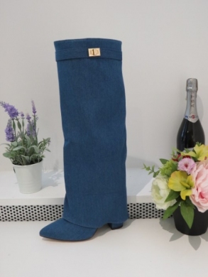 Kozaki damskie na obcasie (36-41) CLS296 BLUE