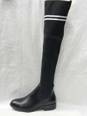 Kozaki damskie na płaskim (36-41) BH153 BLACK