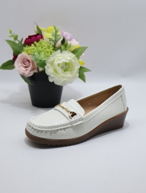 Mokasyny damskie na koturnie (36-41) QQ-16 WHITE