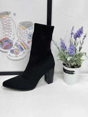 Kozaki damskie na obcasie (36-41) 5733 BLACK