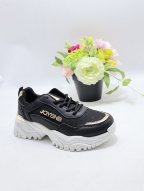 Buty sportowe damskie na płaskim (36-41) B2062 BLACK