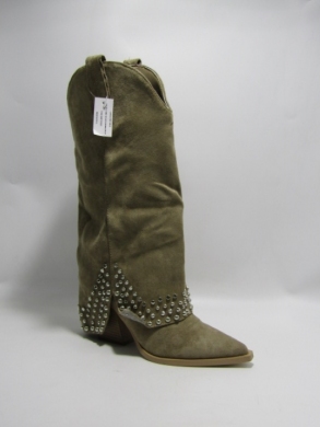 Kozaki damskie na obcasie (36-41) 612 KHAKI