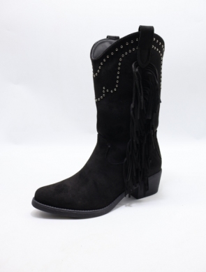 Kozaki damskie na obcasie (36-41) RQ538 BLACK
