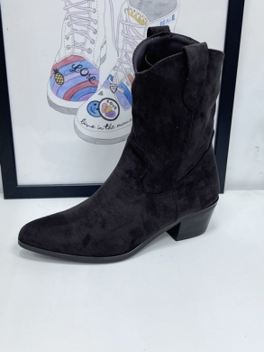 Kozaki damskie ocieplane na obcasie (36-41) 8619 BROWN